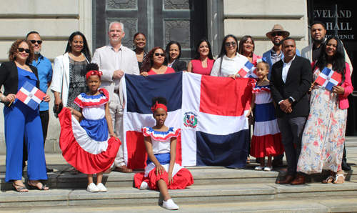 Dominican community on steps of Cleveland City Hall