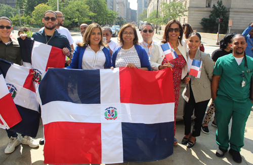 Dominican community on steps of Cleveland City Hall