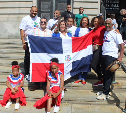 Dominican community on steps of Cleveland City Hall