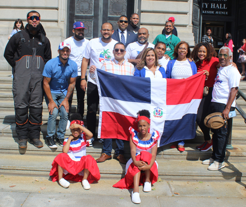 Dominican community on steps of Cleveland City Hall