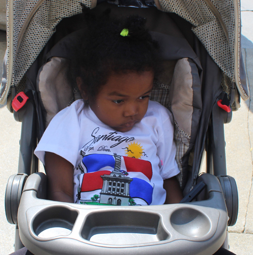 baby Dominican community on steps of Cleveland City Hall