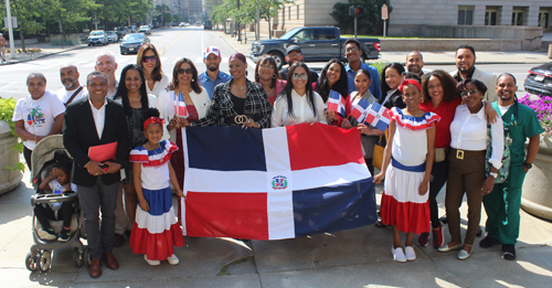 Dominican community on steps of Cleveland City Hall