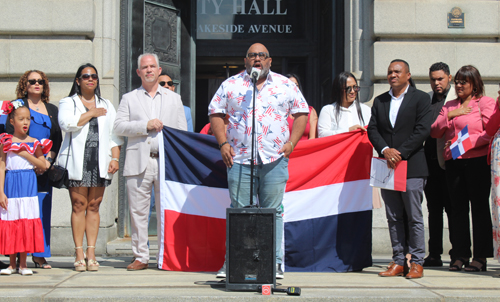 Dominican community on steps of Cleveland City Hall