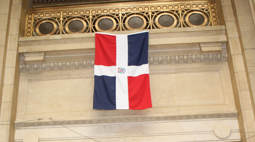 Dominican flag inside City Hall