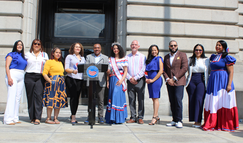 Dominican Flag Raising group