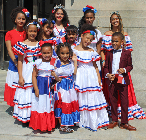 Dominican Flag Raising group