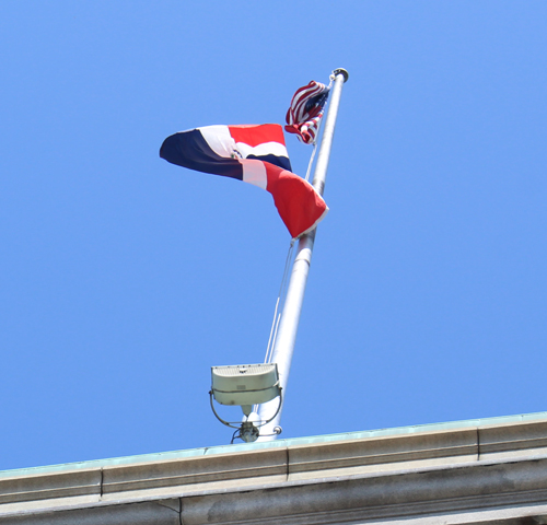 Dominican flag over City Hall