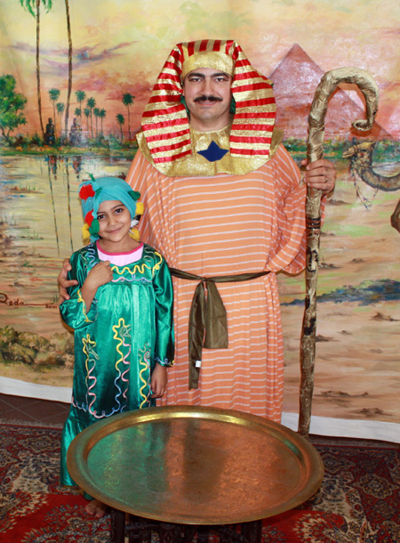 Egyptian festival - King Tut and girl in Cleveland