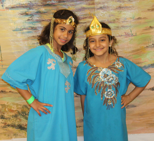 Little girls in Egyptian costumes  at the 2014 Egyptian Festival at St. Mark Church