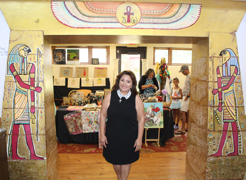 Sahar Makar with her Egyptian Gate art