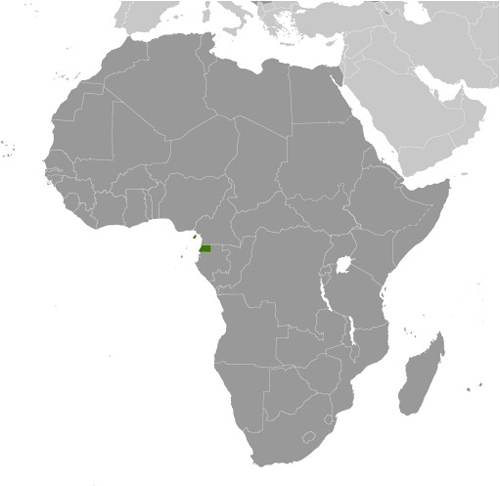 Equatorial Guinea map in Africa
