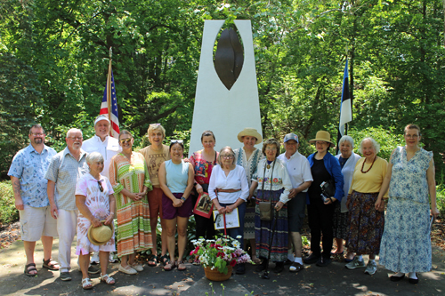 Group in front of Estonian monument