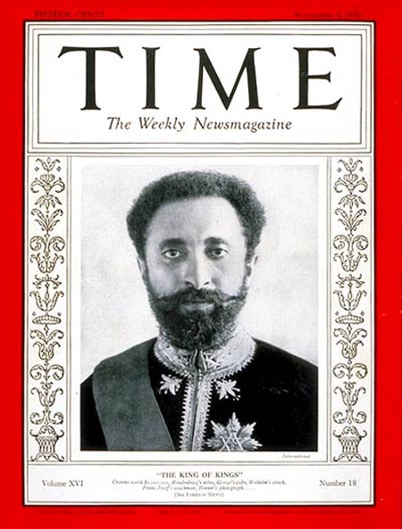 Ethiopian Emperor Haile Selassie on cover of Time Magazine