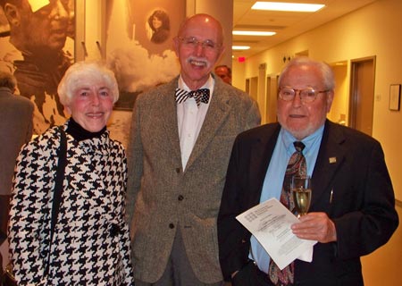 Cultural Garden reception at Maltz Museum - Dr. Linda Schoenberg (veterinarian), Bill Jones (Vice-President, CCGF), Bud Weidenthal.