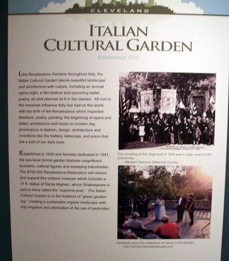 Italian Cultural Garden display