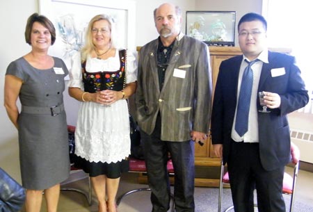 South Euclid Mayor Georgine Welo with Austrian Ambassador Renate Jakupca, German Ambassador David Jakupca and Min Dung