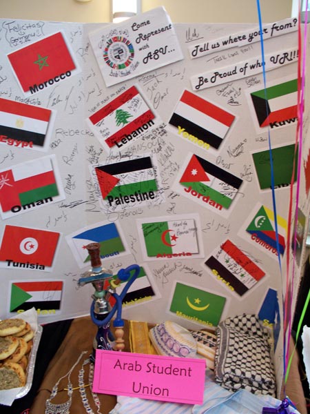 Arab Student Union display at Cleveland State University