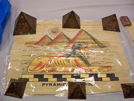 Egyptian pyramid display at CSU