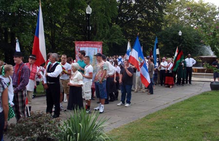 Lining up for the Parade of Nations - One World Day 2009 in Cleveland Cultural Gardens - photos by Dan and/or Debbie Hanson