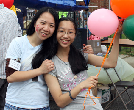 Chinese girls with balloons