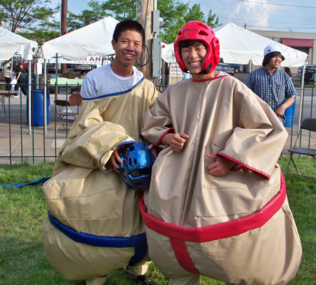 Sumo wrestler in fat suit at Cleveland Asian festival