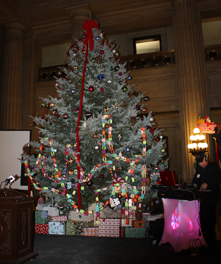 Christmas Tree in Cleveland City Hall Rotunda