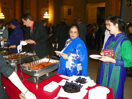 Lining up for Saffron Patch food