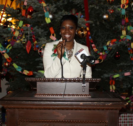 Chief Valarie J. McCall welcomed the crowd.