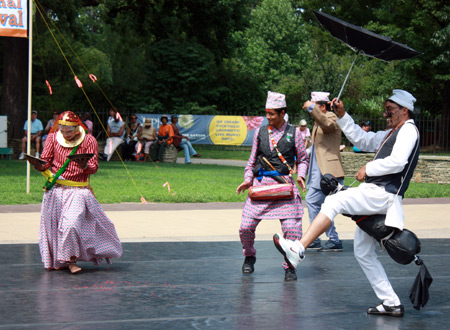 Nepali folk dancers entertained with the Nepali Maruni Naach