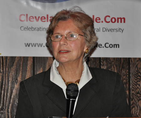Edith Lauer, Chairman Emerita of the Hungarian American Coalition inducted Jeanette Grasselli Brown 