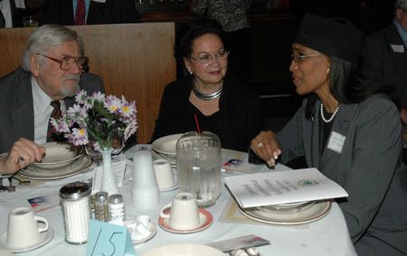 Hungarian Consul Lazslo Bojtos and wife Georgianna with Jacqueline Muhammad from Cleveland Hopkins Airport