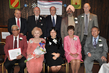 Some of the 2010 Hall of Fame inductees with keyonte speaker Albert Ratner