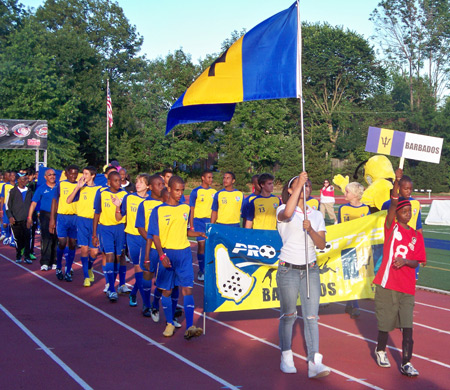 Young athletes from Barbados march in to the 5th Annual Continental Cup in Cleveland