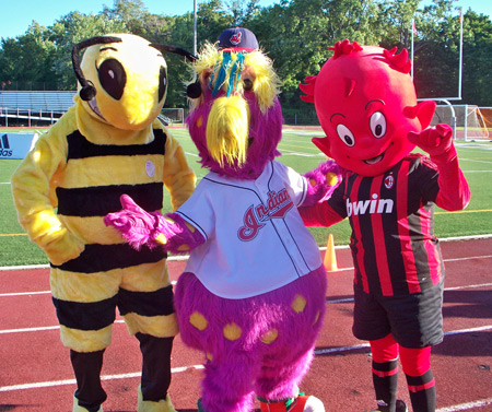 Slider and other mascots at the 5th Annual Continental Cup in Cleveland