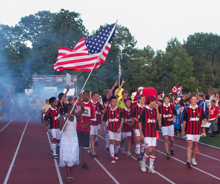 Young athletes from United States march in to the 5th Annual Continental Cup in Cleveland
