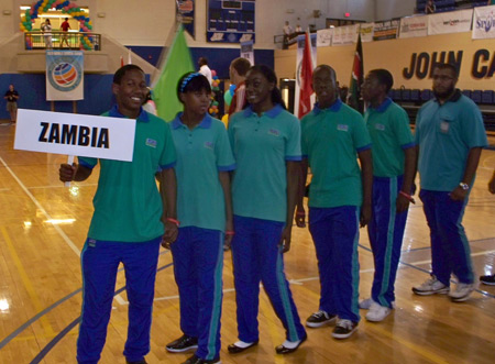 Parade of student athletes from Zambia at the 2010 World School Games