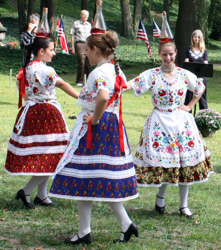 Csardas dancers perform the bottle dance or Uveges