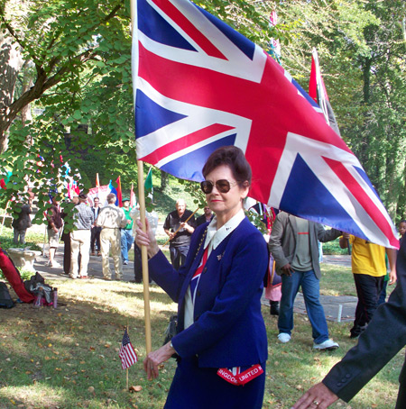 British Flag Mary Hamlin at Parade of Flags at One World Day in Cleveland Cultural Gardens 2010