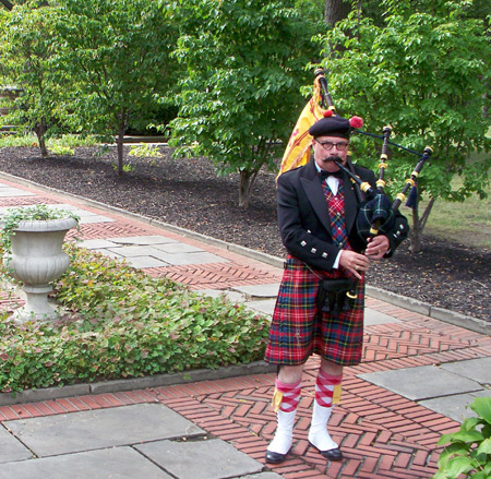 Bagpiper in Hungarian Garden in Cleveland