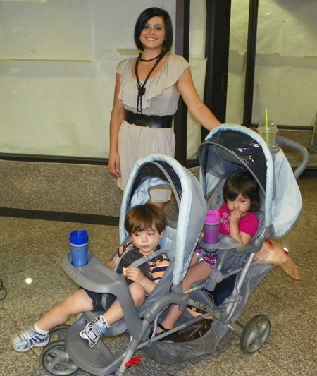 Dominique Moceanu with kids