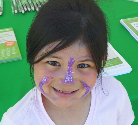 Girl with face painted