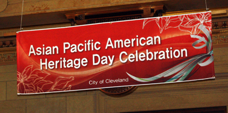 Asian Pacific American Heritage Day banner in Cleveland City Hall