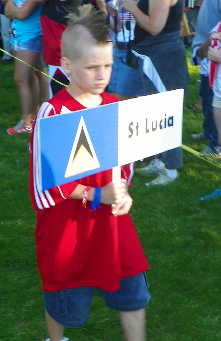 Young St Lucia athletes at the 2011 Continental Cup