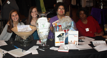 Young ladies at the sign-in table