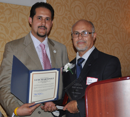 Andres Gonzalez with Hall of Fame inductee Luis Martinez