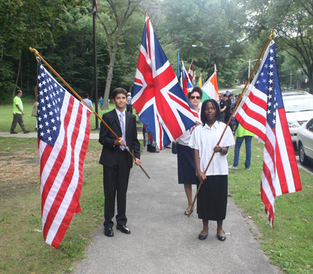 US and British Flags start parade at One World Day in Cleveland