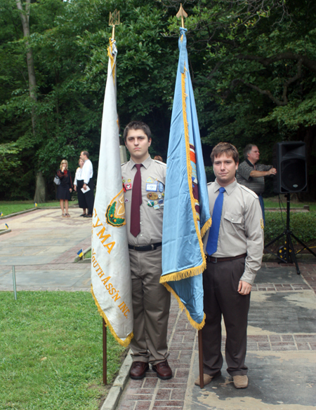  Scouts holding flags