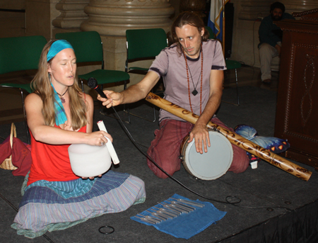 Iris Water and Brian Langesdale performed on Crystal Bowls and a Didgeridoo