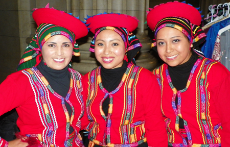 Peruvian Dancers Peruvian Cultural Dance by Norka Yakobics, Linda Vega Jadira Yacila and Marcia Salas Ayerve
