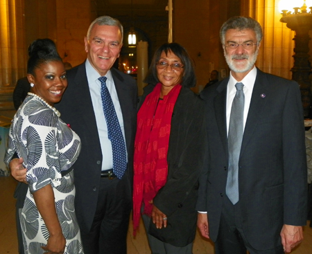 Valarie McCall, Alex Machaskee, Councilwoman Mamie Mitchell and Mayor Frank Jackson